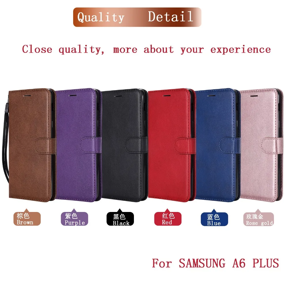 A 6 A6plus For Samsung Galaxy A6 Case Luxury PU Leather Wallet Stand Flip Plus A6+ | Мобильные телефоны и аксессуары