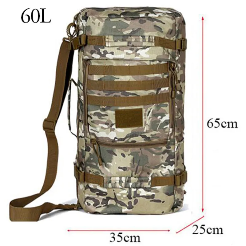 Мужской и wo мужской рюкзак для путешествий, рюкзак для путешествий большой вместимости, рюкзак 60 л, сумка для военных энтузиастов, износостойкий нейлоновый водонепроницаемый - Цвет: PC camouflage