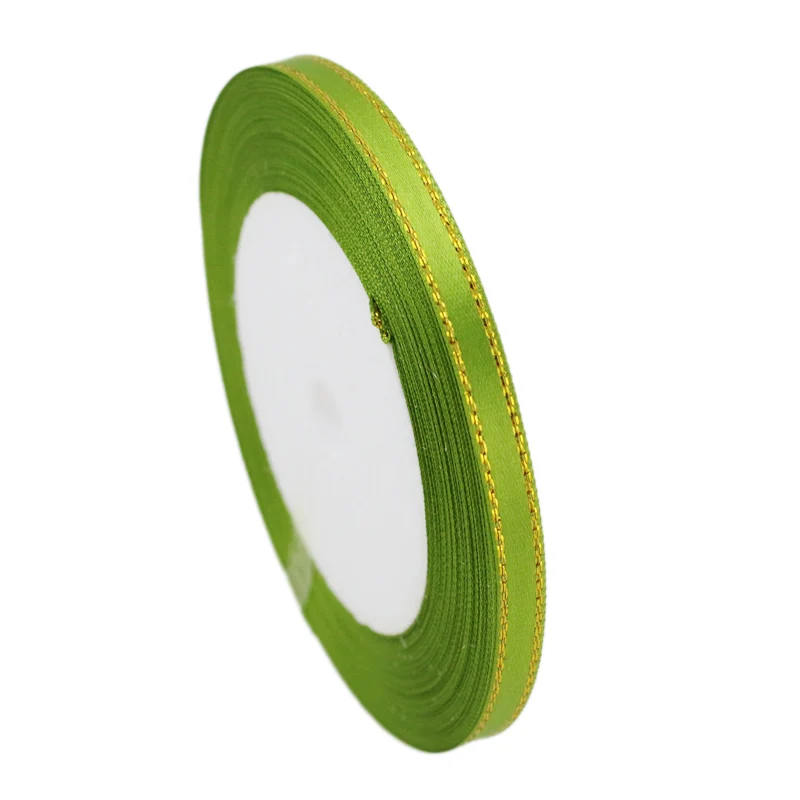 Luxurious Gold Edge Satin Ribbon - High-Quality Gift Packaging, Multiple Widths Available