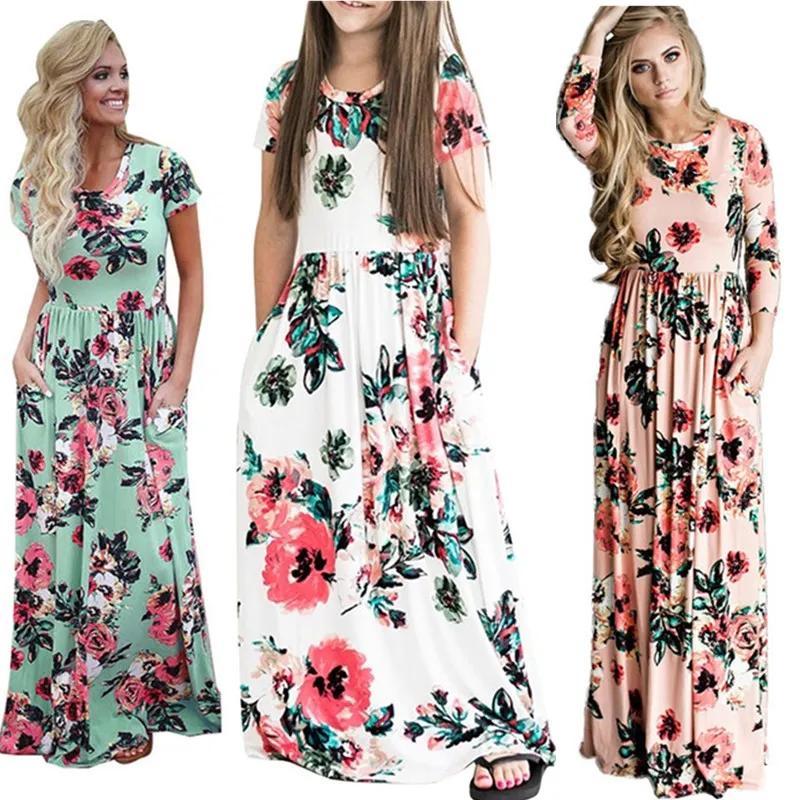 

Elegant Women Robe Summer Dress 2018 Flower Printed Maxi Dress Fashion Sexy Boho Dress Tighten Waist Girl Dress Vestidos