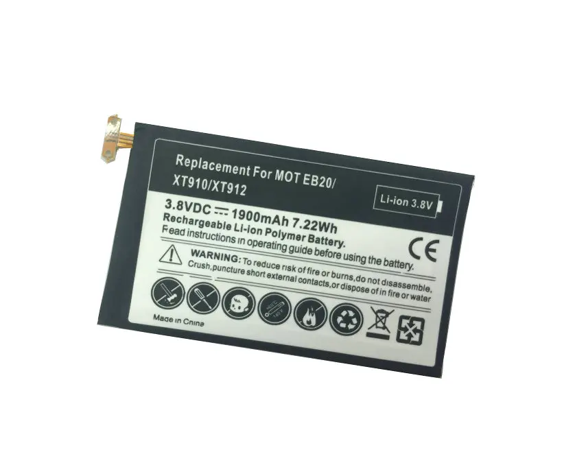 

Ciszean 1x 1900mAh EB20 Replacement Battery For Motorola Droid RAZR SNN5899 SNN5899A SNN5899B XT910 XT912 T5 MB886 batteries