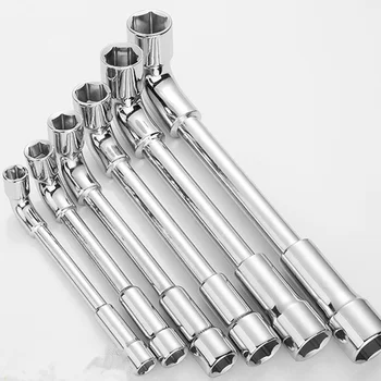 

Utility L-type socket wrench Double head Outer hexagon sleeves spanner with thru hole for Remove fix screw nut New Hand Tools