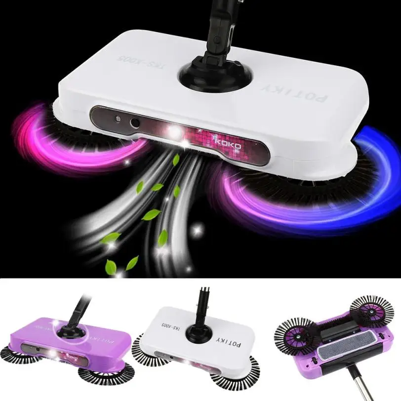 

Convenient 360 degree rotating brush Spin Hand Push Broom Sweeper Household Dust Collector Floor Surface Cleaning Mop