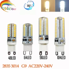 G9 светодиодный 220 V 7 Вт 9 Вт 10 Вт 12 Вт Светодиодная лампа-кукуруза 360 градусов SMD3014 2835 лампа g9 лампы высокой качественная люстра свет заменить галогенные лампы