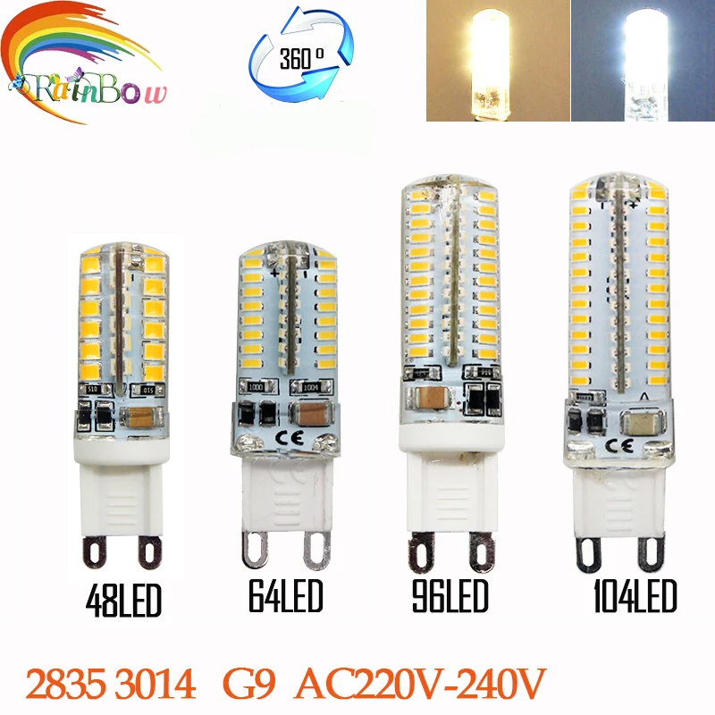 Светодиодная цилиндрическая лампа G9 SMD3014 220 360 в 7 Вт 9 10 12 2835 градусов | Лампы и