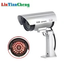 Cámara CCTV falsa bala impermeable al aire libre interior cámara de vigilancia de seguridad Solar con luz Led envío gratis(China)