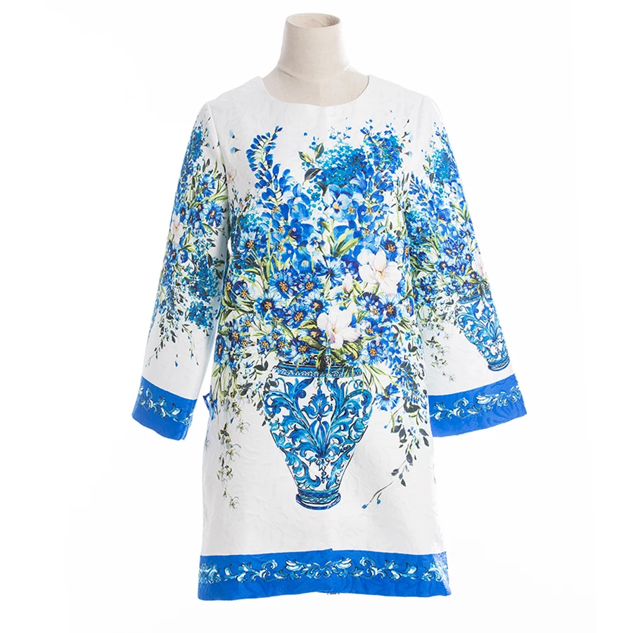 Kaufen AELESEEN Designer Jacquard Druck Mantel 2018 Herbst Winter Mode Schal Floral Porzellan Drucken Hohe Qualität Perlen Frauen Mantel