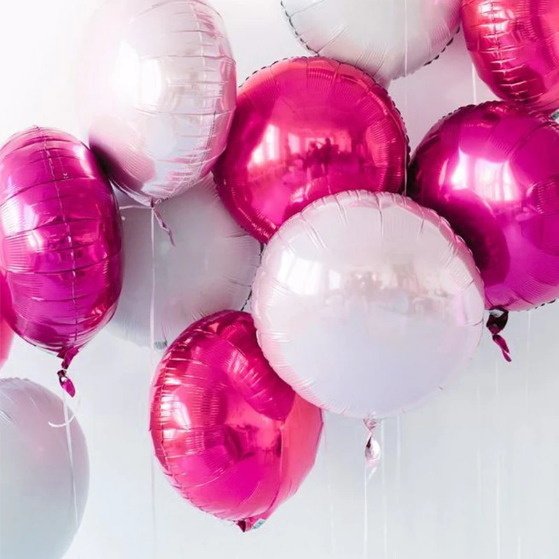 

Hot 1pc 18 inch Helium Balloon Round Wedding aluminum Foil Balloons Inflatable gift Birthday baloon Party Decoration Helium Ball