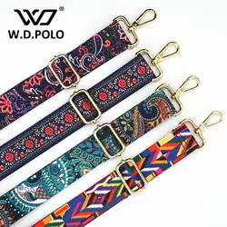 Wdpolo новый холст отрегулировать цветочный дизайн женские сумки ремешок новый тренд удобства проведения погоны Новый сумки ремешок C024