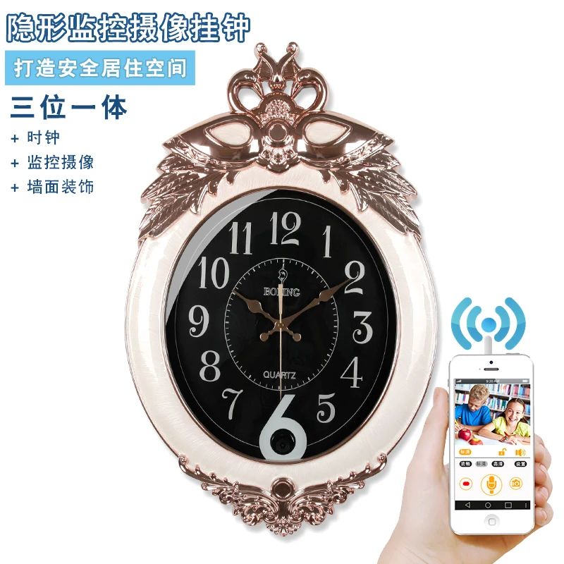 

Large Wall Clock Free Shipping Tqj Large European Silent Wall Clock Wifi Mobile Phone Monitoring Children Quartz Living Room