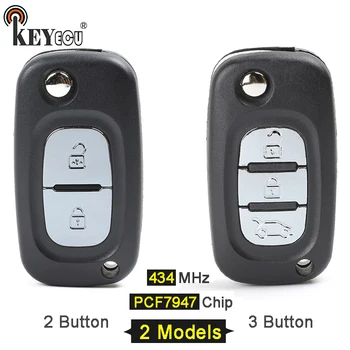Keyforkess 433MHz PCF7947 Circuito Integrato di Vibrazione Pieghevole 2/3 Pulsante Auto Chiave A Distanza Fob per Renault Clio 3 Master Kangoo Twingo 2006-2013