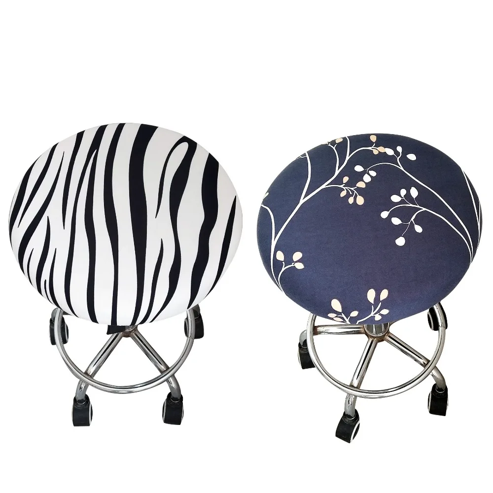 

2018 Round Chair Cover Bar Barbershop Stool Cover Elastic Seat Cover Home Chair Slipcover Chair Protector Bar Stool Slipcover