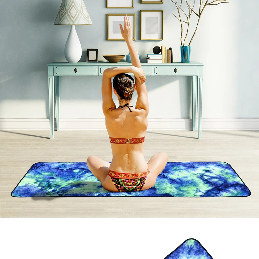 Коврик для йоги, полотенце из микрофибры, спортивное дорожное одеяло для йоги 183*63 см, силикагель, нескользящая тренировка Пилатес, одеяло для йоги