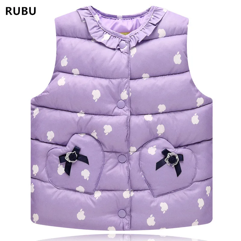 RUBU winter girls Vest Winter Spring Waistcoats for baby girls kids