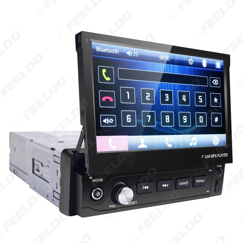 FEELDO 7 дюймов 1DIN In dash Manumotive ультра тонкий WinCE Автомобильный Bluetooth Радио USB 1080P MP5