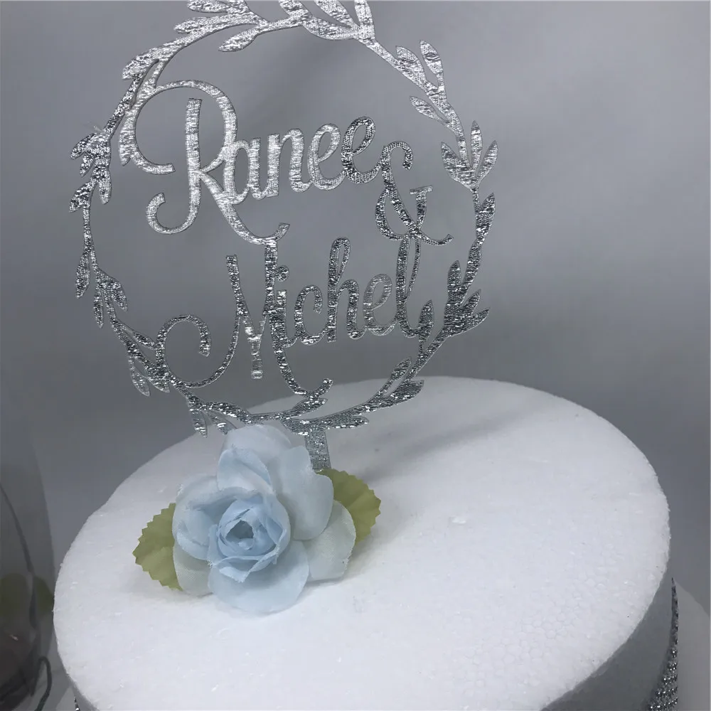 Personalized Acrylic Wedding Cake Topper Customized Name Cake Topper