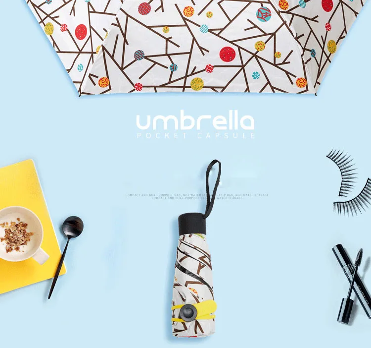 Сверхлегкий карманный мини-зонтик, женские зонтики, УФ непромокаемые, портативные, пять складных, для женщин, для защиты от солнца и дождя, маленький зонтик, подарок