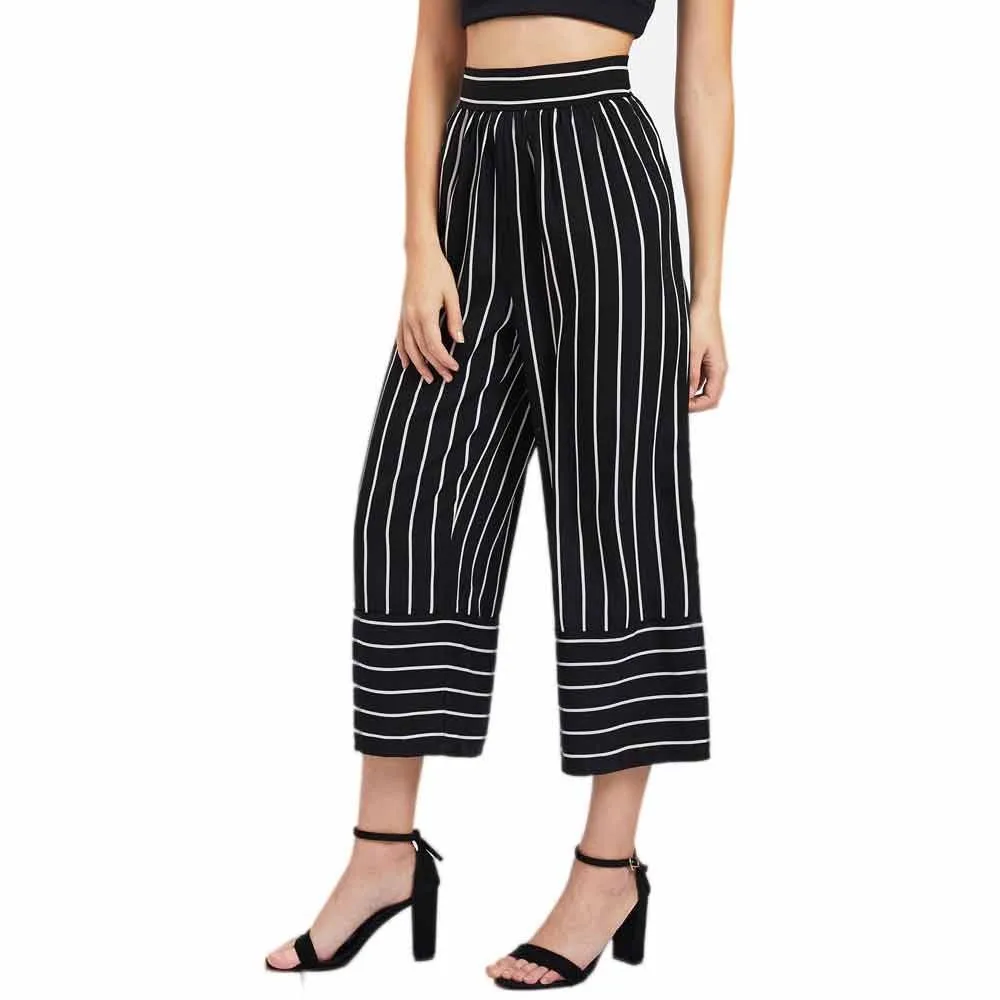 

Sleeper#401 2019 NEW FASHION Pants simple deisgn Women Sexy High Waist Stripe Print Floral Wide Leg Pants summer Free Shipping