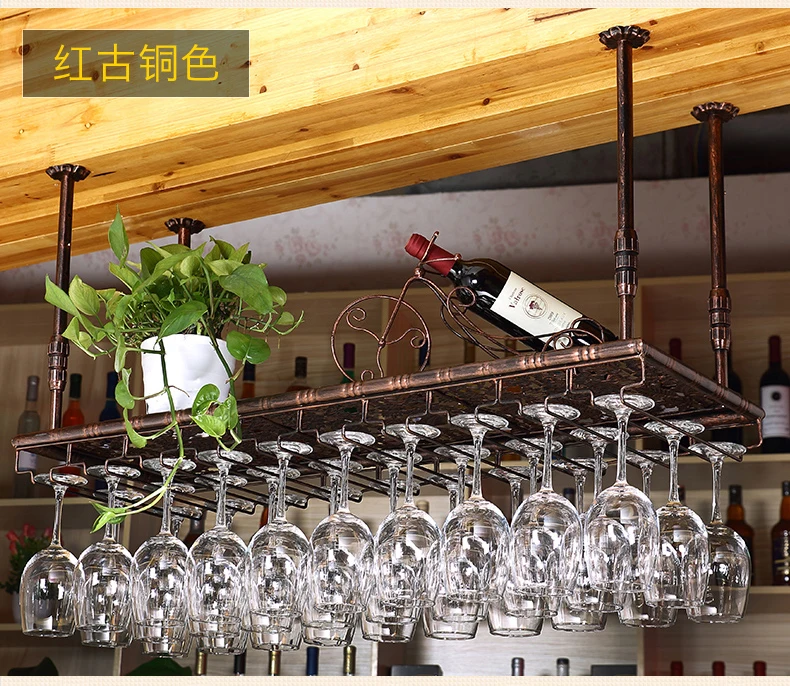 

60-100cm Wrought iron Classical Useful Fashion Bar Red Wine Glass Hanger Holder Cabinet Wall Storage Organizer Stemware Rack
