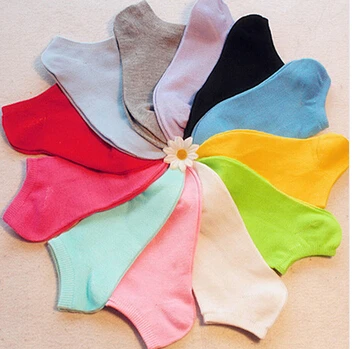 New Autumn Winter Women Short Socks Cotton Solid Color Love Candy Mix Colors 20PCS=10pair=1lot | Женская одежда