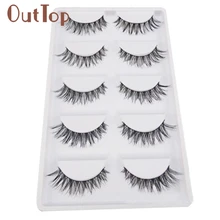 5 пара/лот крест накрест Накладные ресницы Объемные Горячие ресницы 0327A5Down