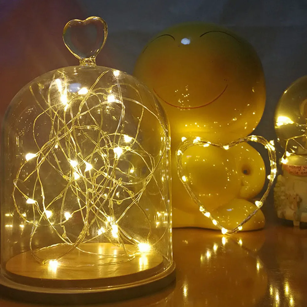 

1m Copper Wire Cabinet Lamp Bookcase Decoration LED Light Flexible String Lamp Christmas Wedding Party Indoor Lighting