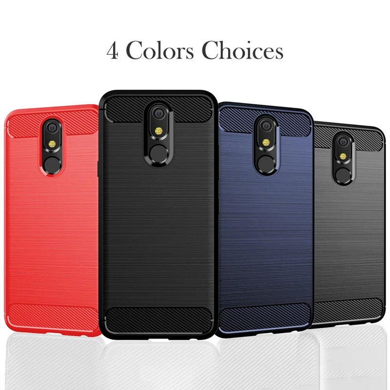 الهاتف حقيبة لجهاز LG K40 حالة السيليكون لينة TPU مضاد للخبط ألياف الكربون يغطي ل LG K12 زائد الغلاف الخلفي الإسكان fundas الوفير كابا