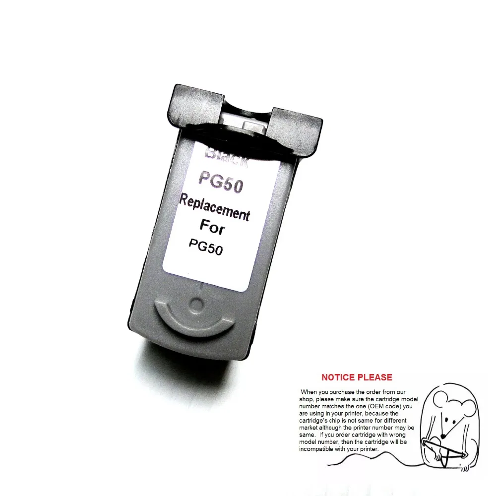 YOTAT Black ink cartridge PG50 PG 50 for Canon PIXMA Ip2200 MX308 MX318 MP170 MP150 MP450 MP460