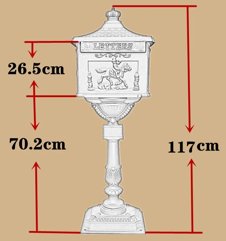 Вертикальный почтовый ящик алюминиевый сплав металла вертикально Post буквами поле загородный чугун сад открытый питания