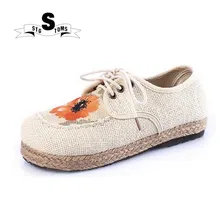 Дизайн Новое поступление Лен обувь удобные Творческий этнические Сельский стиль stgtomss обувь Скейтбординг обувь twm0017