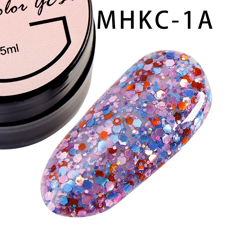 Girl2girl Nail Gel Polish Dream Diamond Sparkling Bling Uv Gel Nail Polish Glitter Led Cure Soak Off Nail Gel Official Store - Цвет: MHKC-1A