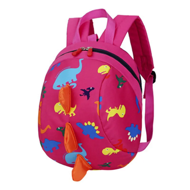 

Baby Fashion Hot Pink Plush Backpacks Popular dinosaur pattern Boys Girls Kids backpack dropship CC#