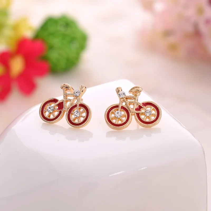 

2017 hot fashion jewelry wholesale love wife cute retro bike new earrings fashion girl gift