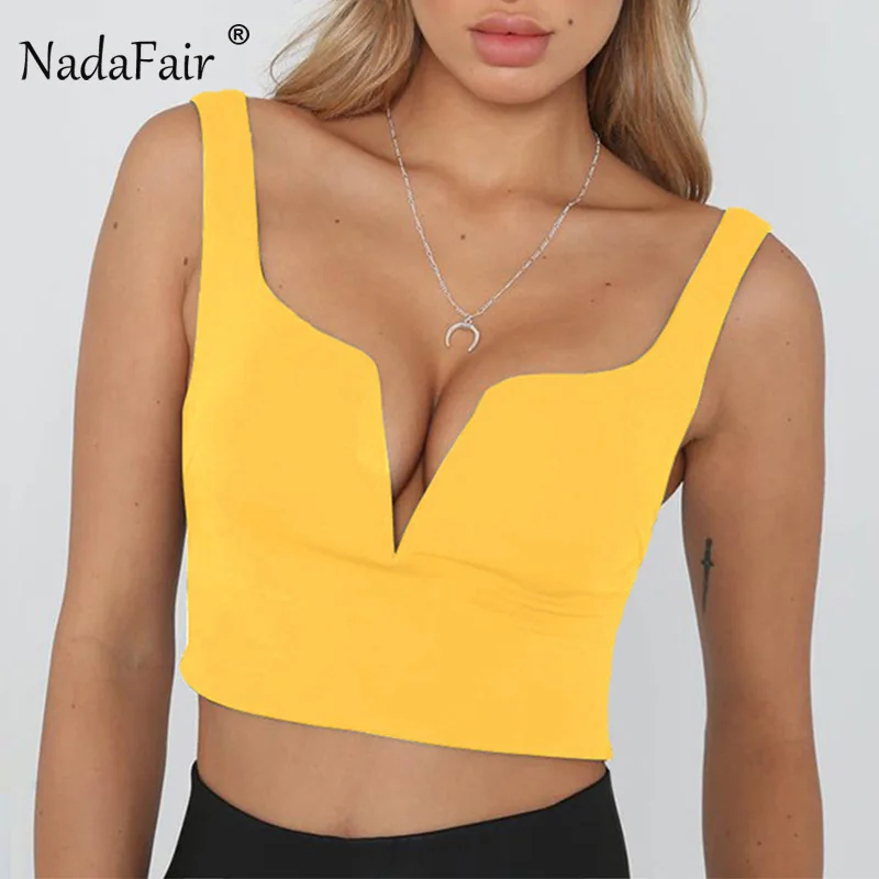 

Nadafair Sexy V-neck Wrap Women Summer Camisole Backless Streetwear Casual Sleeveless Camis Crop Tops