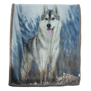 

Urijk Wolf flannel lamb double-layer blanket Beach Towel Warm Sofa Bed Blankets Living Room Home Throws Fleece Blanket Bedspread