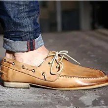 New Summer Fall Breathable Leiure Shoes Flat heel Genuine leather Breathable Man Shoes