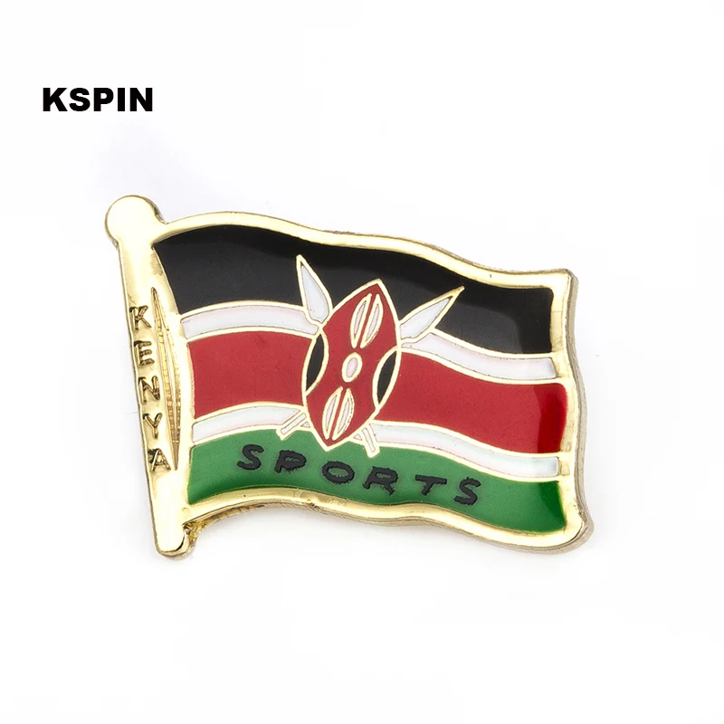 Kenya flag badge pin lapel pin 100pcs a lot Brooch Iconsin Badges from Home & Garden on