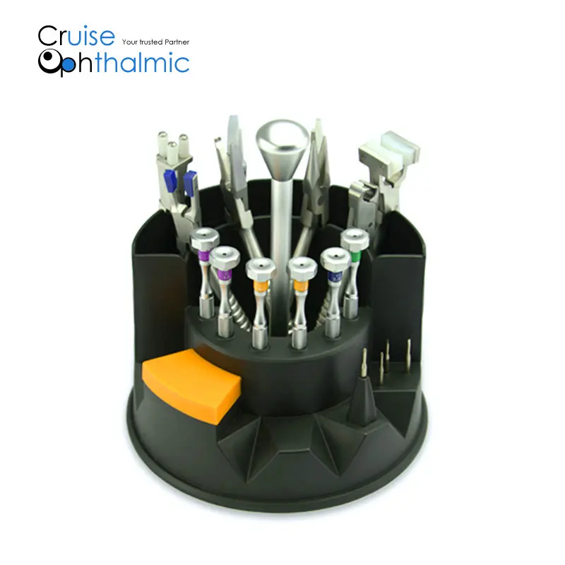 

3T Eyeglasses Optical hand tools set Repair Tools Set 8 Piler with 6 Screwdriver 4 spare blades bits Optometry Pro