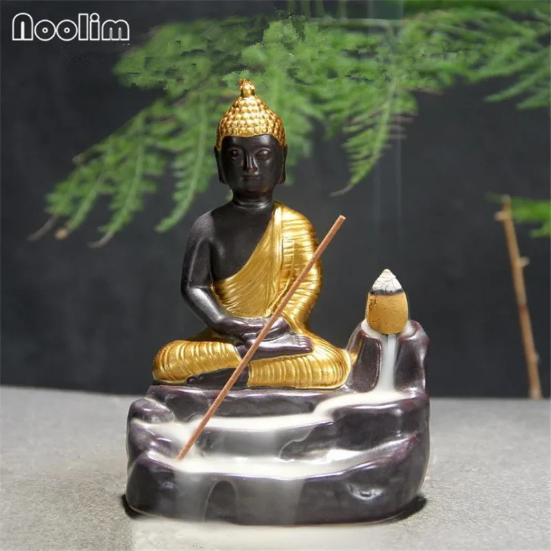 Ceramic Backflow Incense Burner Cone Stick Holder Censer Buddha Furnace #6 