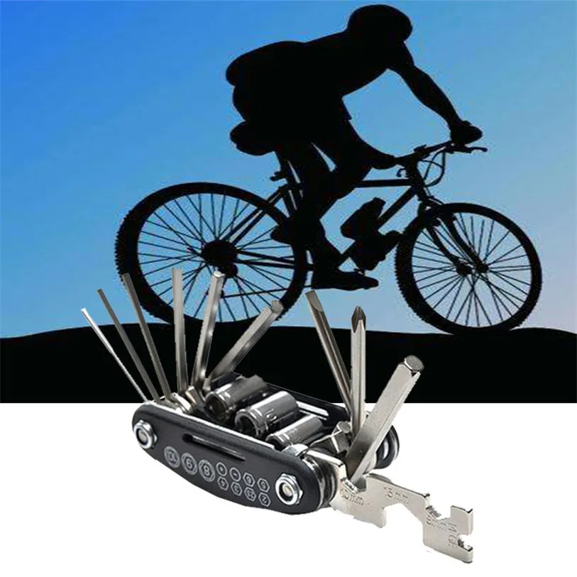 

Portable 16 in 1 Multi-function Cycling Bicycle Cycle Bike Repair Tool Kit Set Repair Tool Bicycle Accessories Top Quality May 4