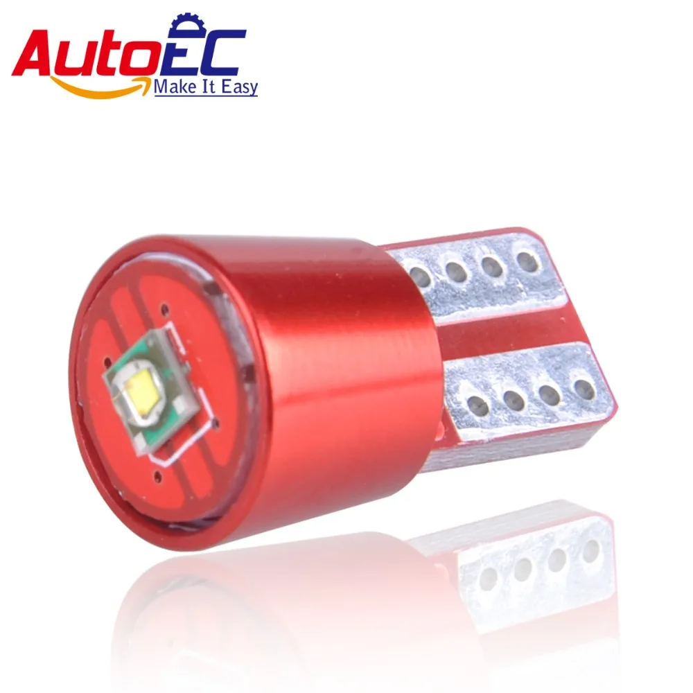 

AutoEC 4x T10 1 LED Car Auto LED lamp 194 W5W Wedge CANBUS ERROR FREE Light Pure White License plate reading Lamp bulbs #LB145