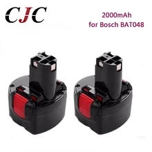 2X BAT048 9,6 V 2000mAh Ni-CD аккумуляторная батарея, электроинструменты, аккумулятор для Bosch PSR 960 BAT048 BAT119 BH984