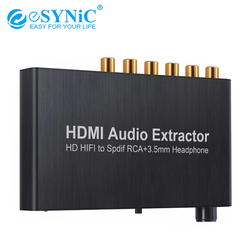 ESYNiC цифро-аналоговый аудио конвертер HDMI аудио экстрактор для Fit Dolby AC-3/DTS 4K 3D сплиттер HDMI к HDMI с оптическим