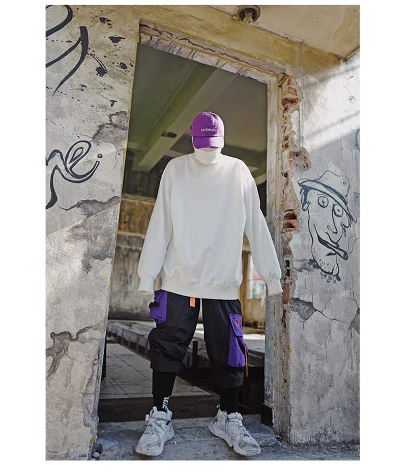 Hoodies Sweatshirts Mens Big Size Street Punk Hip Hop Hoodie Sweatshirt Pullover  (4)
