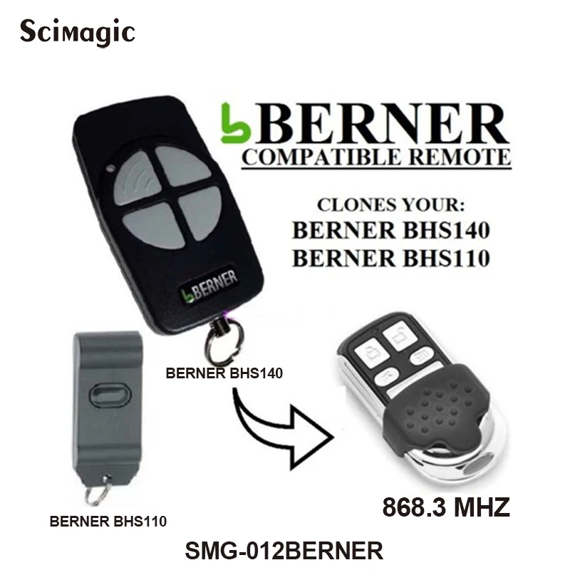 

BERNER BHS140,BHS110 Fixed Code Remote Control Clone/Duplicator 868.3MHz