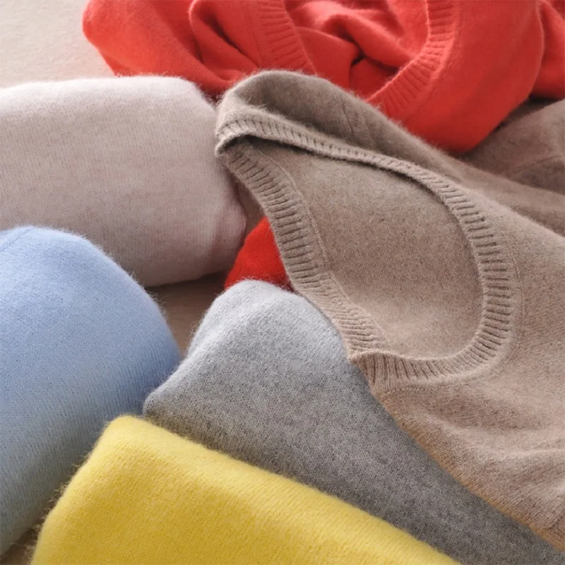 

2019 wool sweater female solid color pullover O-neck sweater female long-sleeved sweater