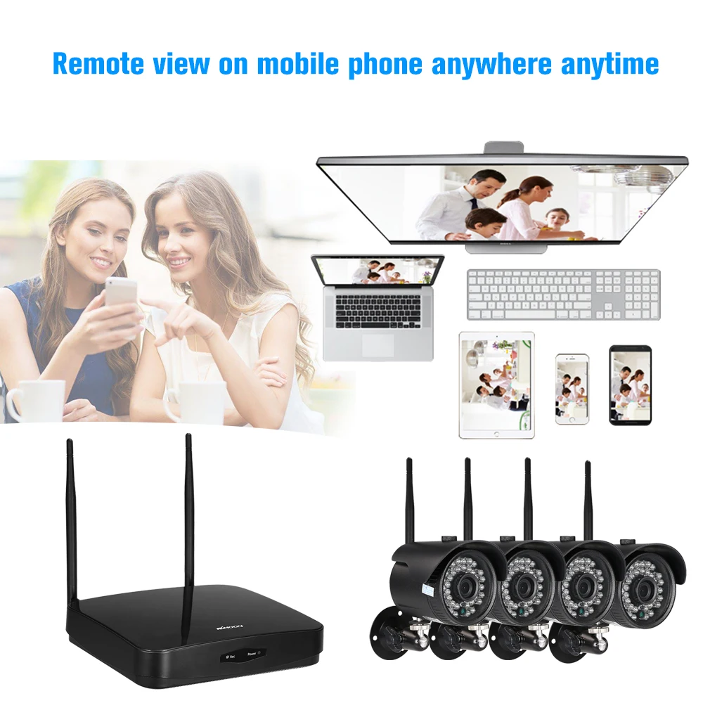 CCTV система видеонаблюдения 4CH 720P HD WiFi NVR комплект с 4 шт. беспроводной WiFi ip-камера поддержка управления телефоном