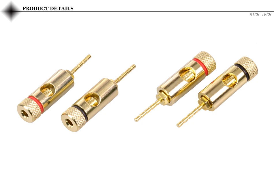 2шт/1 пара 2 мм разъем типа "банан" клеммы Позолоченные Amp проводки Pin переходник для вилки типа «банан» Hi-Fi динамик