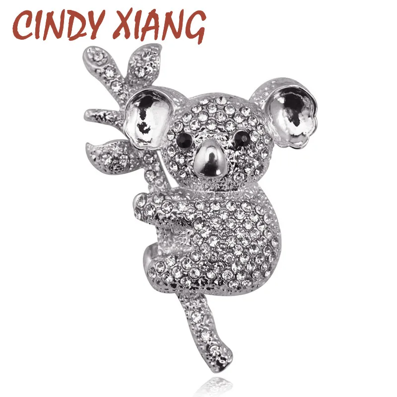 Женские броши в виде животных CINDY XIANG полностью Стразы Милые Броши коалы корсаж