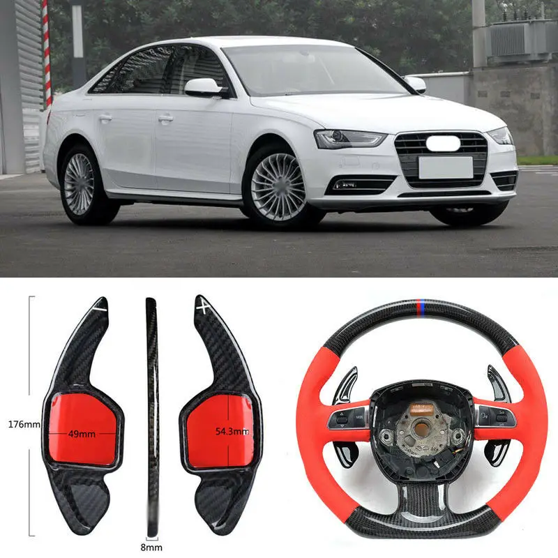 

Carbon Fiber Gear DSG Steering Wheel Paddle Shifter Cover Fit For Audi A4 13-16